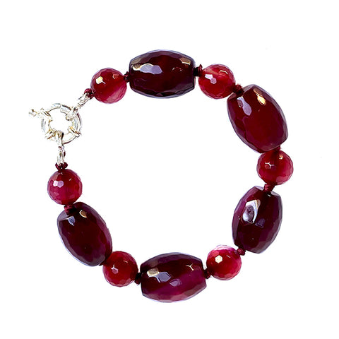 Faceted red agate bracelet model bfsc27.59 - Agau Gioielli
