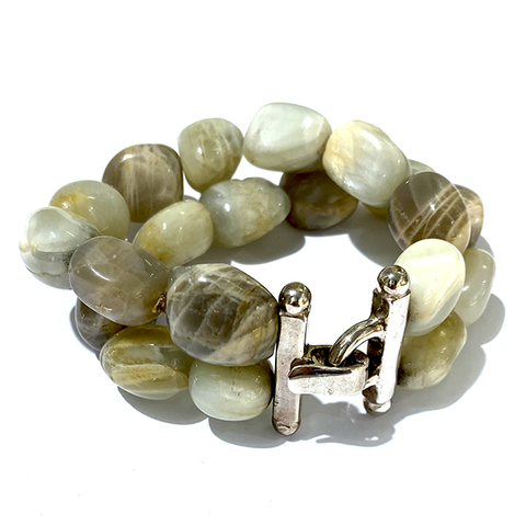 2-strand moonstone bracelet - Agau Gioielli