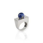 Rectangular ring with sphere - Agau Gioielli