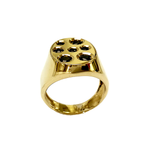 Bronze signet ring with zircons - Agau Gioielli