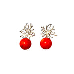 Napoli silver earrings with stone ball pendant model 0319 - Agau Gioielli