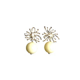 Napoli silver earrings with stone ball pendant model 0319 - Agau Gioielli