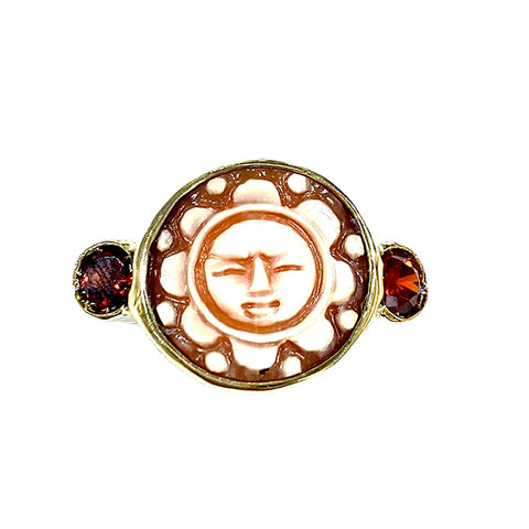 Cameo ring with sun model 0403 - Agau Gioielli