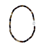 Necklace with agate cylinders and silver clasp model 0707 - Agau Gioielli