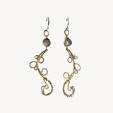 Baroque pendant earrings with stones - Agau Gioielli