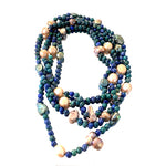 Long necklace with jaspers and pearls model 0864 - Agau Gioielli