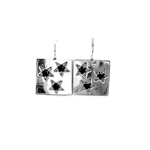Stars earrings with hook model 0331 - Agau Gioielli