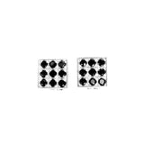 Square earrings with 18 zircons - Agau Gioielli