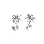 Napoli silver earrings with stone ball pendant model 0319 - Agau Gioielli