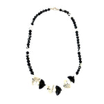 Black and white long necklace and choker set - Agau Gioielli