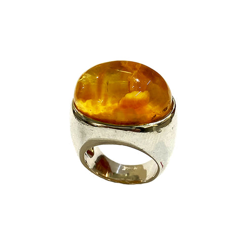 Amber ring model 0669 - Agau Gioielli