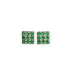 Square earrings with 18 zircons - Agau Gioielli