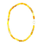 Necklace with agate cylinders and silver clasp model 0707 - Agau Gioielli