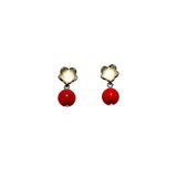 Salerno silver earrings with stone pendant - Agau Gioielli
