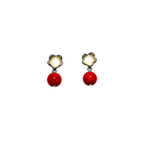 Salerno silver earrings with stone pendant - Agau Gioielli