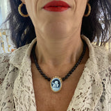 Cameo necklace with engraved angel model 0343 - Agau Gioielli