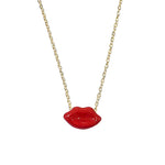 Lolita necklace with red lips. - Agau Gioielli