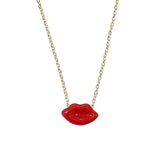 Lolita necklace with red lips. - Agau Gioielli