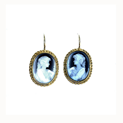 Agate cameo earrings model 0378 - Agau Gioielli