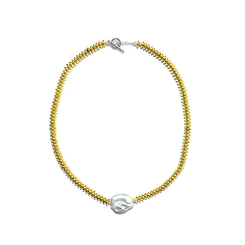 Hematite necklace with pearl model 0813 - Agau Gioielli