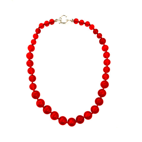 Red treated jade necklace - Agau Gioielli