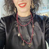 Gemstone necklace with tuft model 0939 - Agau Gioielli