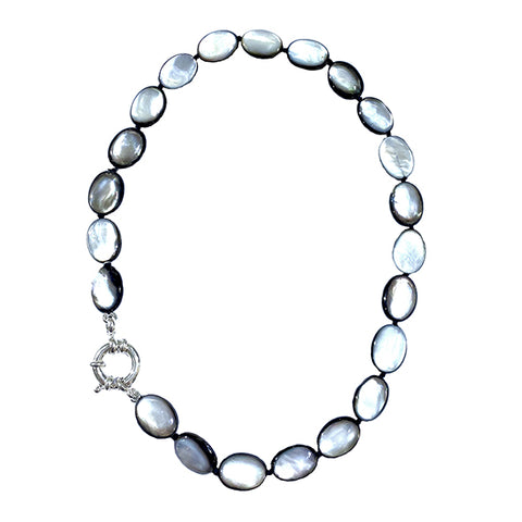 Necklace grey mother-of-pearl model 0949 - Agau Gioielli