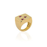 Square seal ring - Agau Gioielli