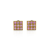 Square earrings with 18 zircons - Agau Gioielli