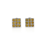 Square earrings with 18 zircons - Agau Gioielli