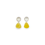 Earrings with natural yellow Baltic amber drops model 0292 - Agau Gioielli