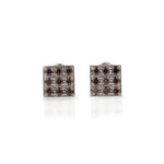 Square earrings with 18 zircons - Agau Gioielli