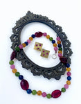 Tourmaline jade and red agate necklace - Agau Gioielli