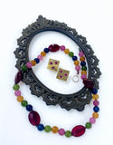 Tourmaline jade and red agate necklace - Agau Gioielli