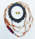 Necklace of carnelian and mother-of-pearl - Agau Gioielli
