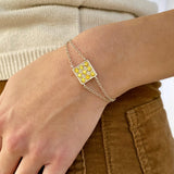 Square bracelet with cubic zirconia pavé - Agau Gioielli