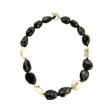 Hematite and pearl necklace - Agau Gioielli
