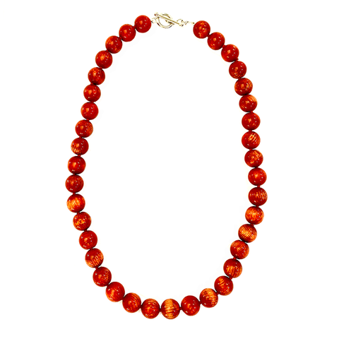 Coral bamboo choker - Agau Gioielli