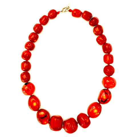 Red bambou coral choker NEW! - Agau Gioielli